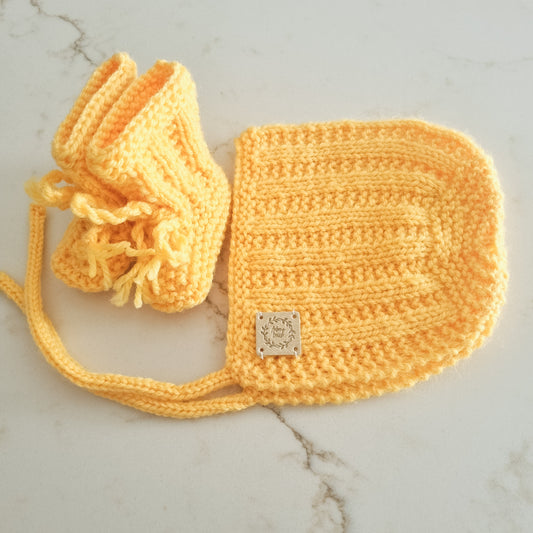Terry's Bonnet 0-3 months Yelow Wool