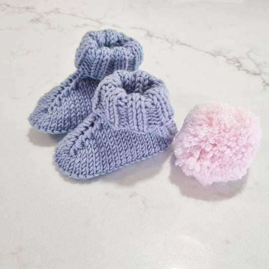 Raya booties 3m Merino Blue Fog