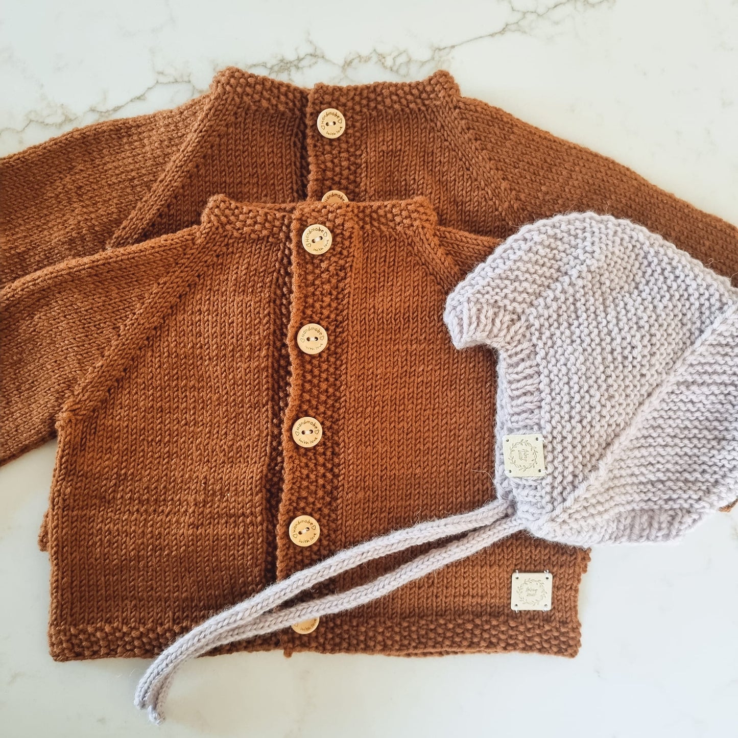 Cardigan 6 Months Merino Brown