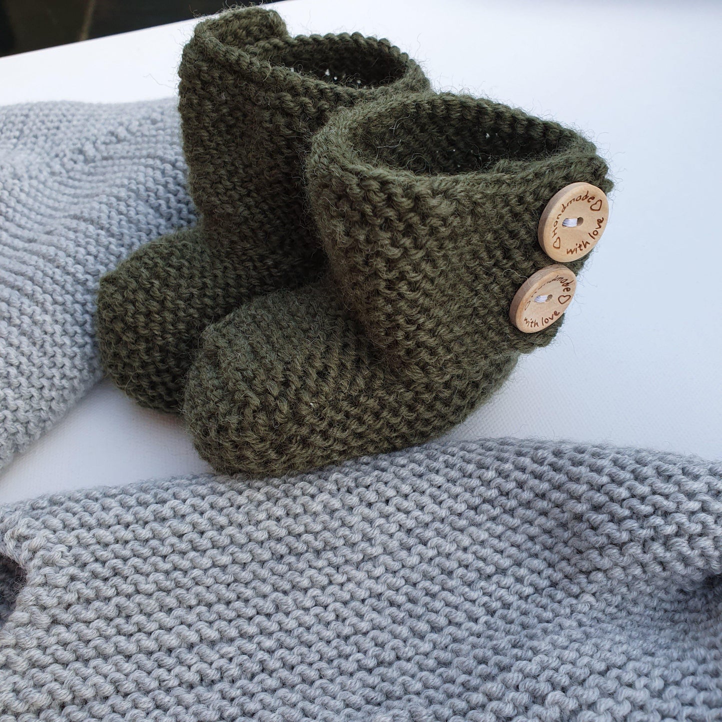 Button booties Booties/Socks/Mittens Aubrey Louise
