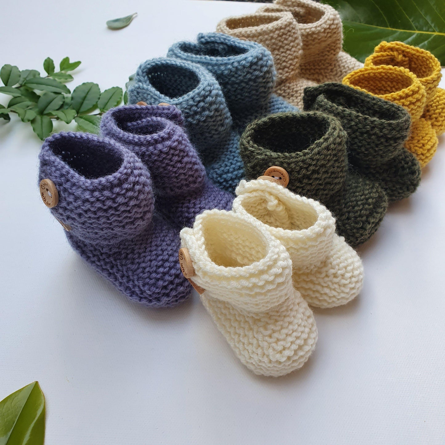 Button booties Booties/Socks/Mittens Aubrey Louise