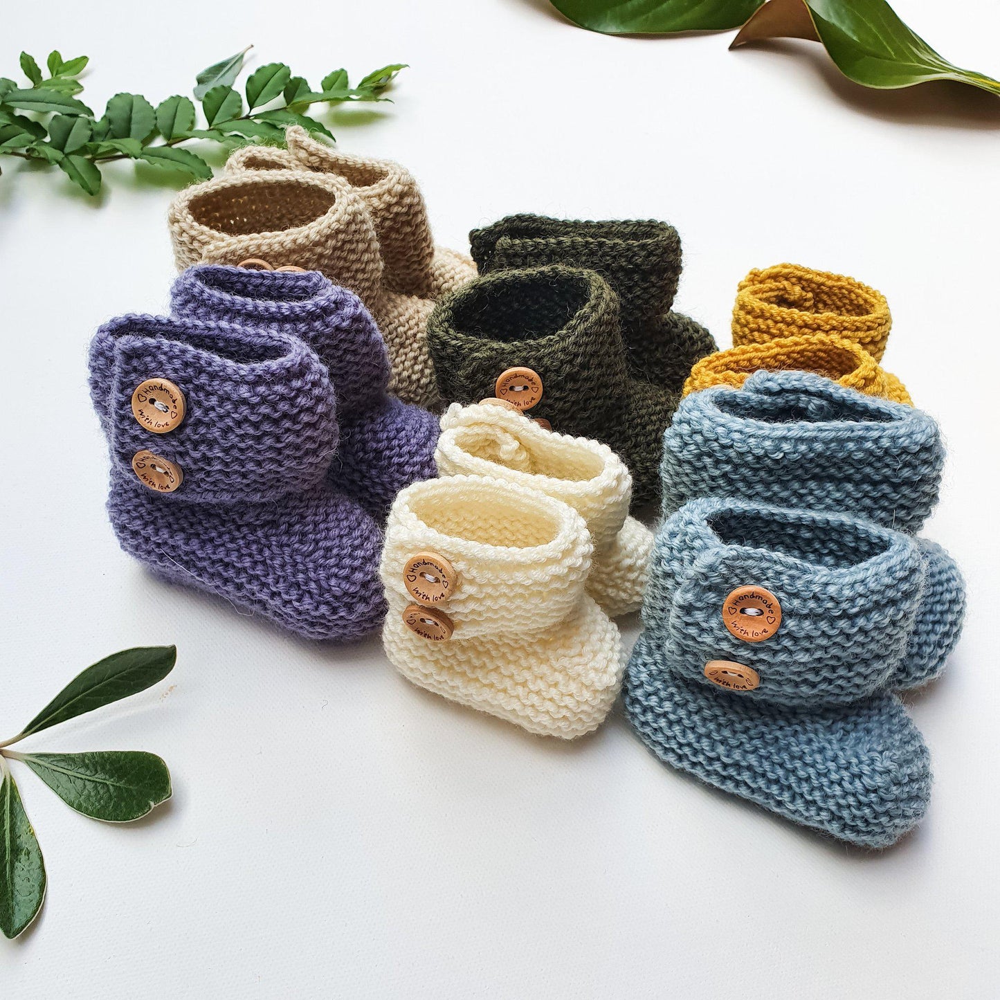 Button booties Booties/Socks/Mittens Aubrey Louise