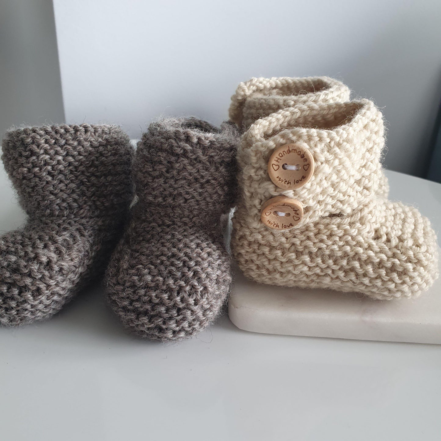 Button booties Booties/Socks/Mittens Aubrey Louise