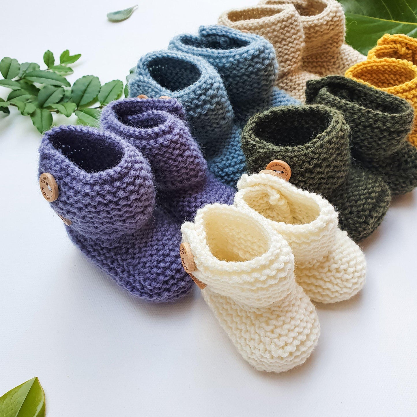 Button booties Booties/Socks/Mittens Aubrey Louise