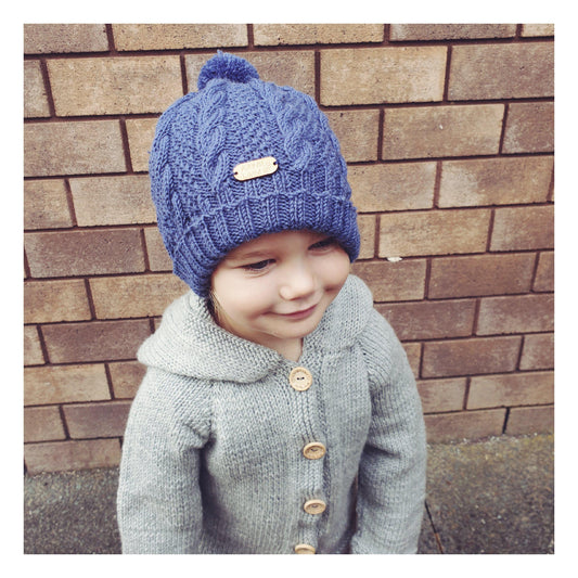 Cable Beanie Hat - Pompom Aubrey Louise