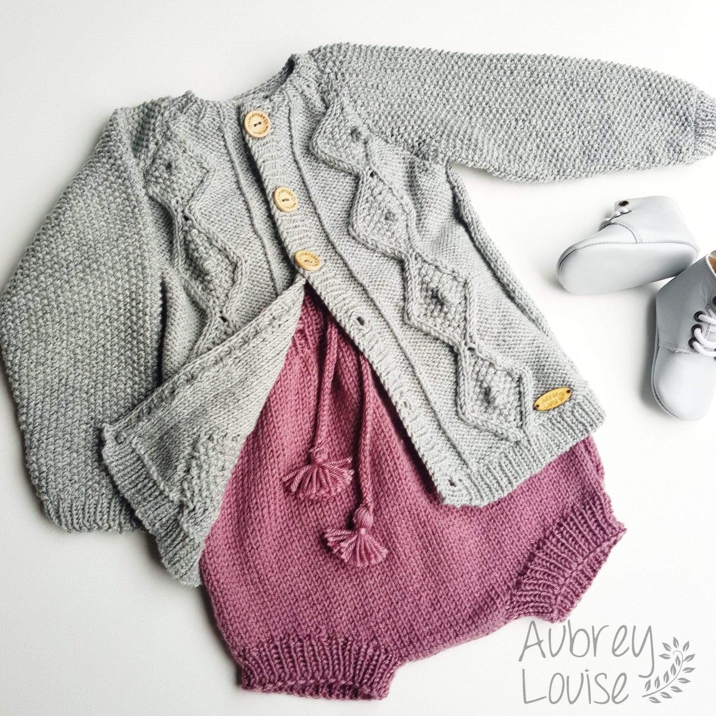 Aubrey Louise Tops 0-3 months Diamond Cardigan