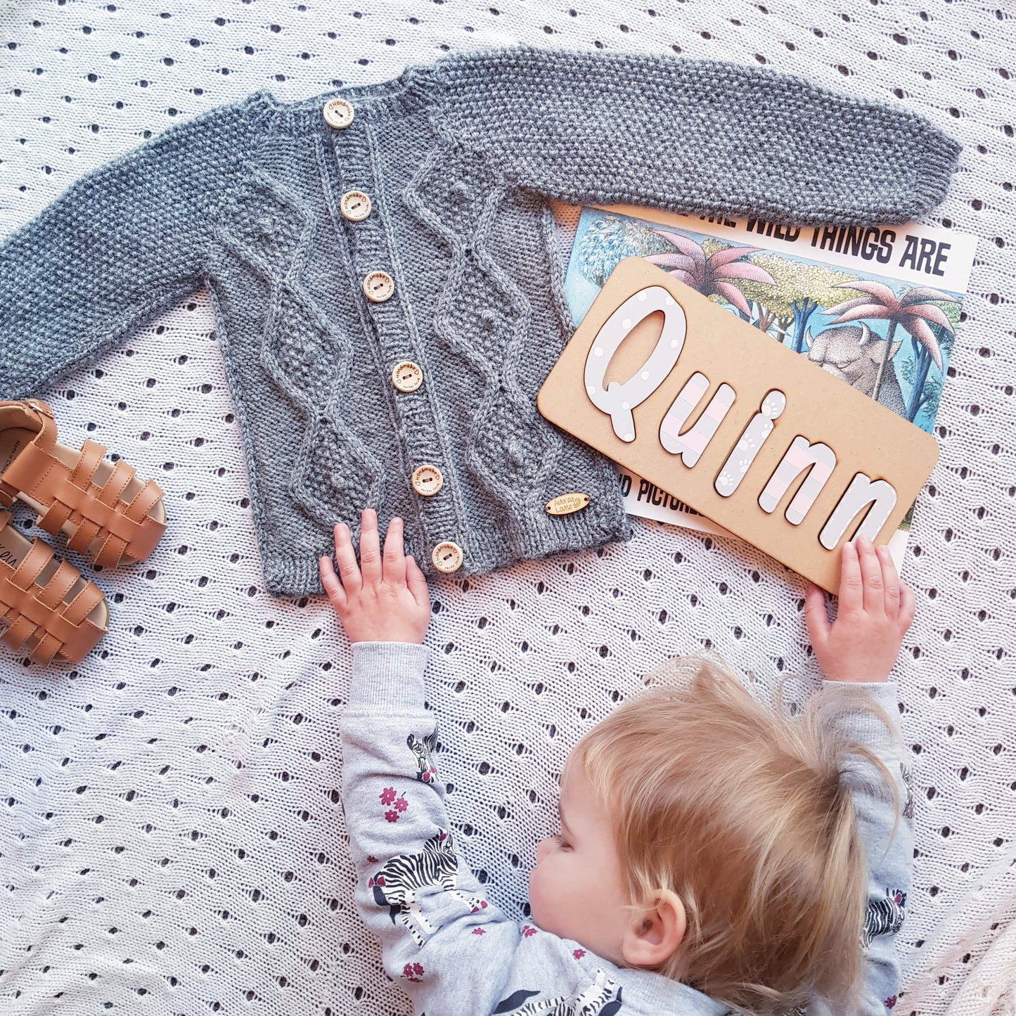 Aubrey Louise Tops 0-3 months Diamond Cardigan