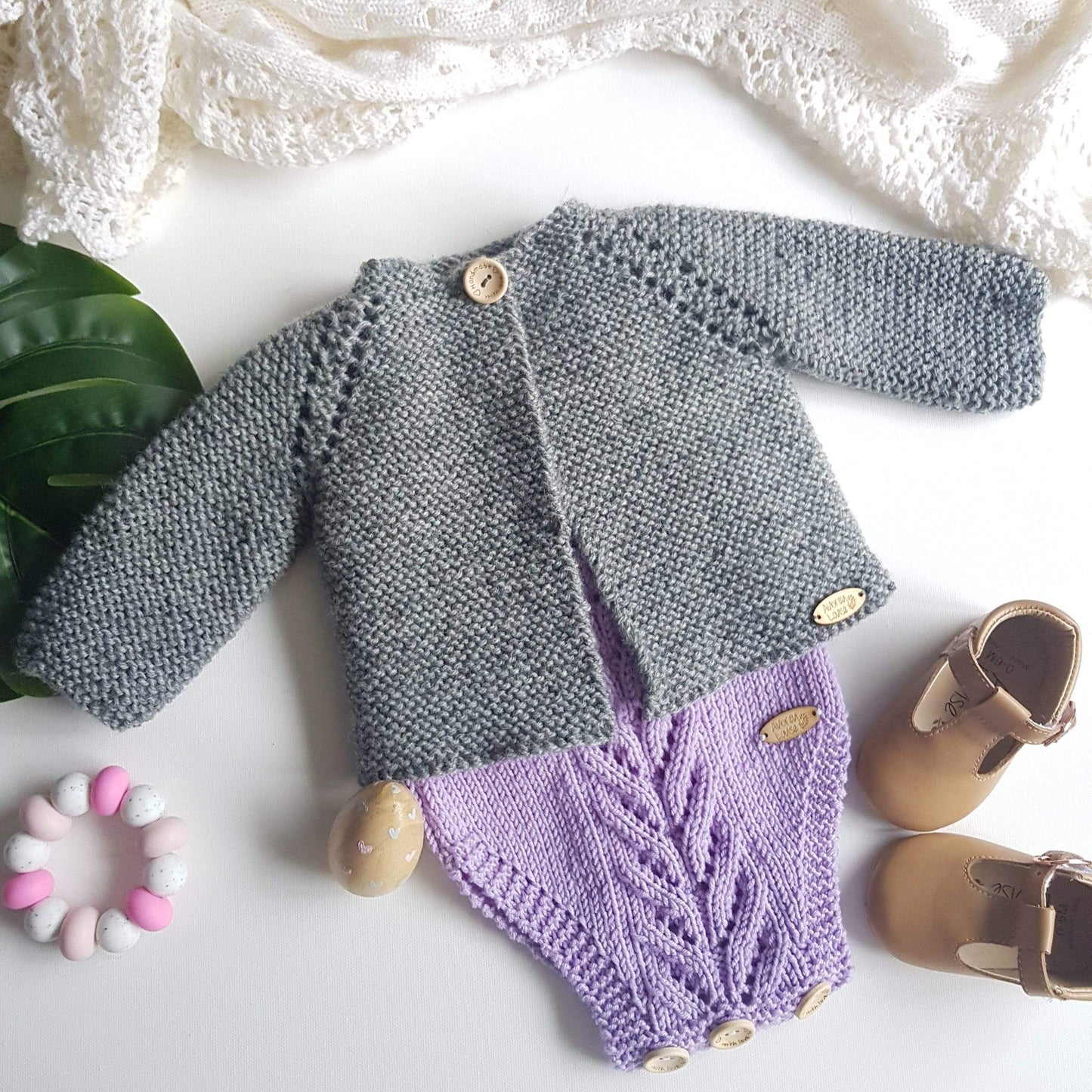 Aubrey Louise Rompers Meadows romper 0-3 months lavender merino