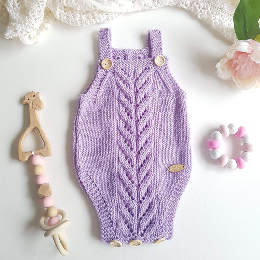 Aubrey Louise Rompers Meadows romper 0-3 months lavender merino