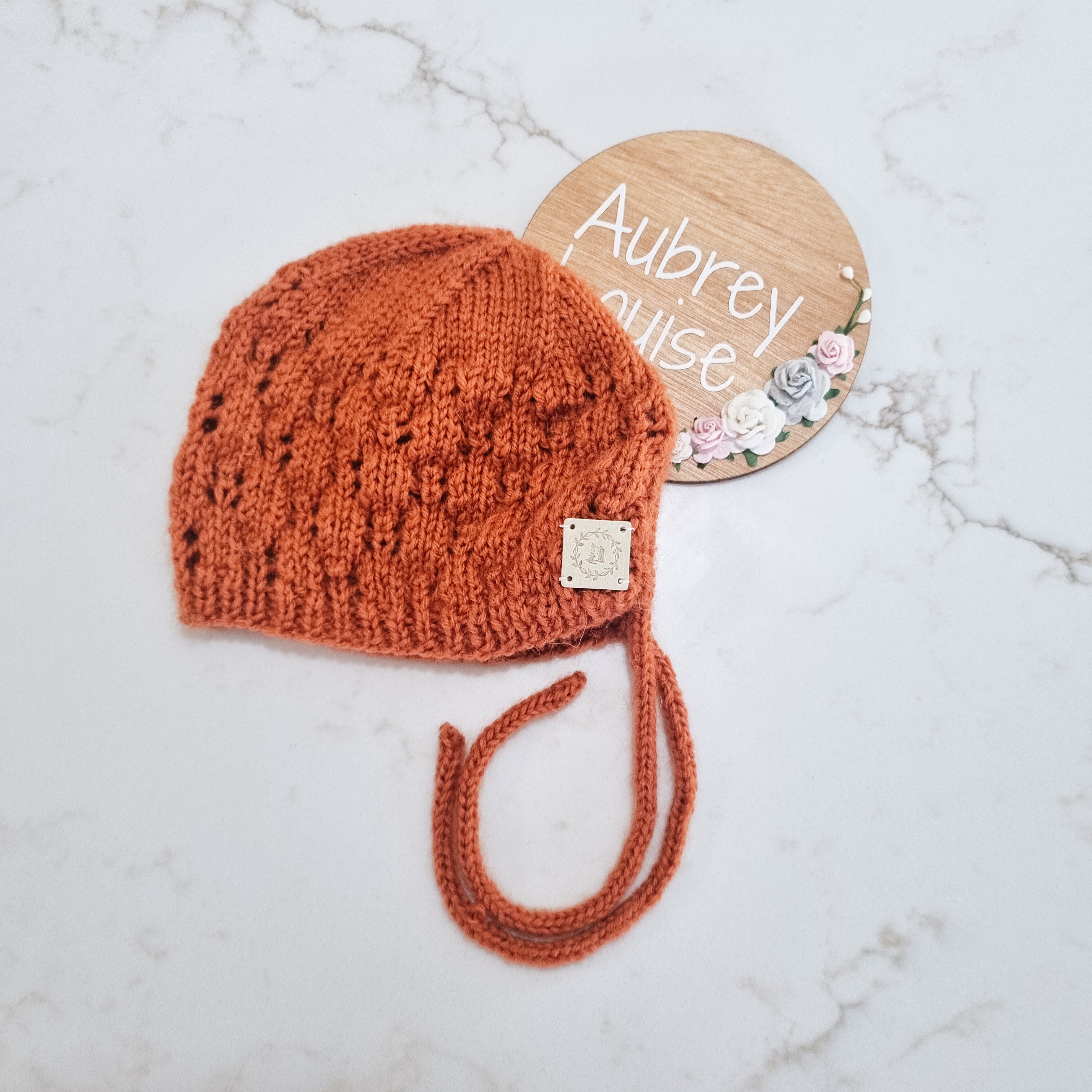 Butterfly Bonnet 3-6 months Rust Wool – Aubrey Louise