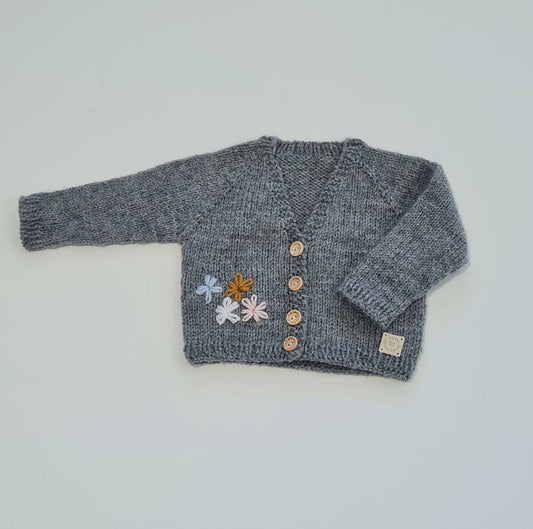 Flowers Cardy 6 Months wool