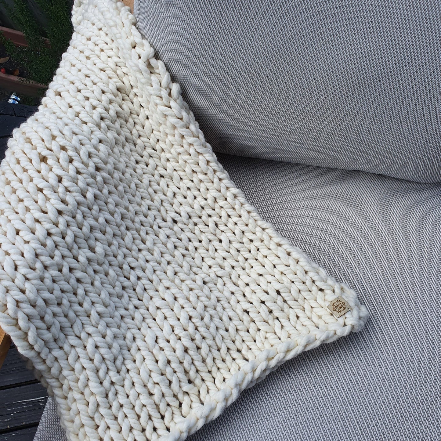Chunky Blanket Blanket - In Stock Aubrey Louise Cream - 33 x 27 inches 