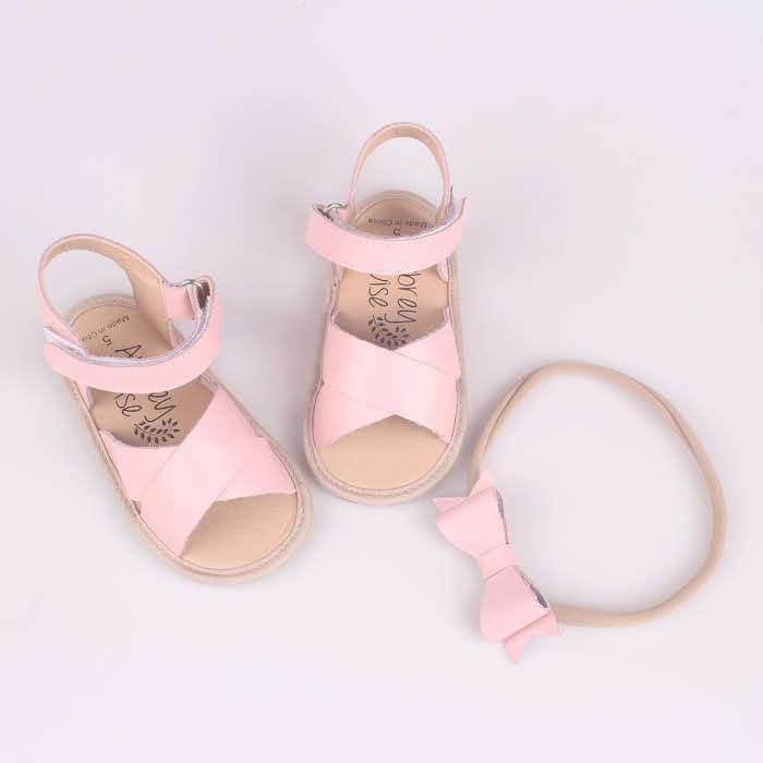 Aubrey Louise Bows Pink Leather headband