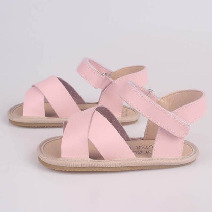 Aubrey Louise Shoes 5 / Pink / White Sunday Sandals